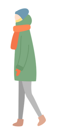 Fille en vêtements d'hiver  Illustration