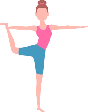 Fille en pose de yoga  Illustration