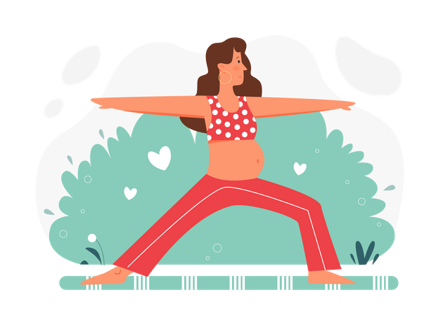 Fille enceinte faisant du yoga  Illustration