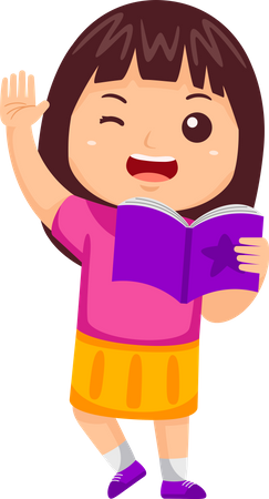 Livre de lecture pour enfant fille  Illustration