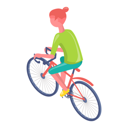 Fille à vélo  Illustration