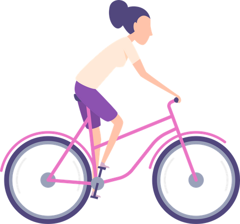 Fille à vélo  Illustration