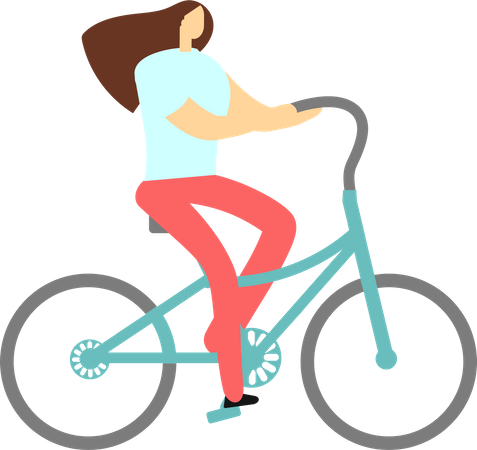 Fille à vélo  Illustration