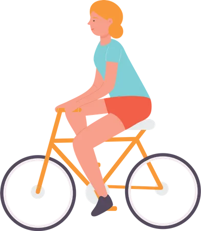 Fille à vélo  Illustration