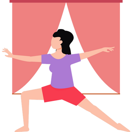Fille exerçant pour la forme physique  Illustration