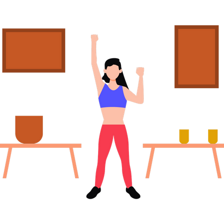 Fille exerçant pour la forme physique  Illustration