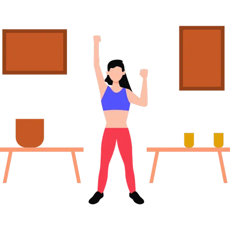 Fille exerçant pour la forme physique  Illustration