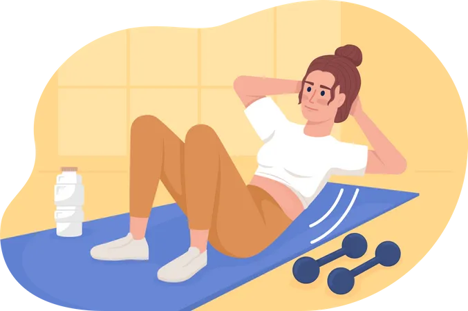 Fille faisant des exercices Ab  Illustration