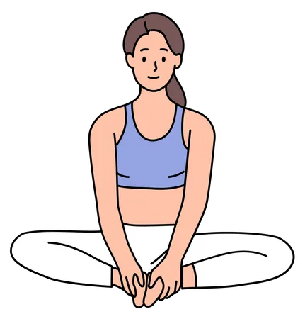 Fille faisant une pose de yoga à angle lié  Illustration