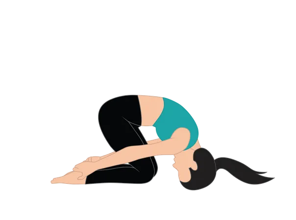 Fille faisant des asanas  Illustration