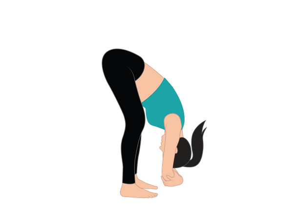 Fille faisant des asanas  Illustration