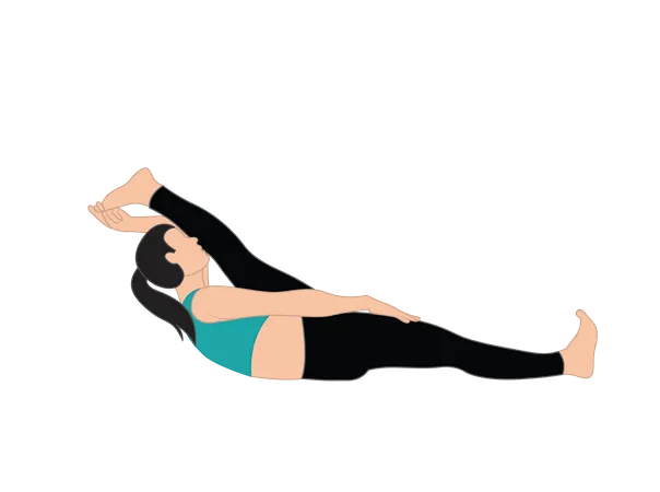 Fille faisant des asanas  Illustration