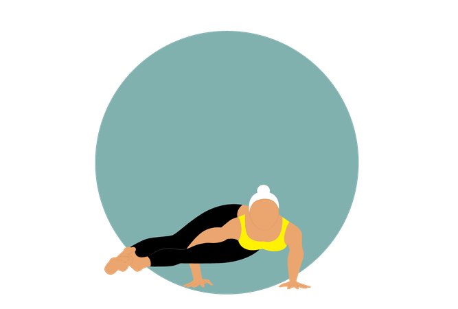 Fille faisant Astavakrasana  Illustration