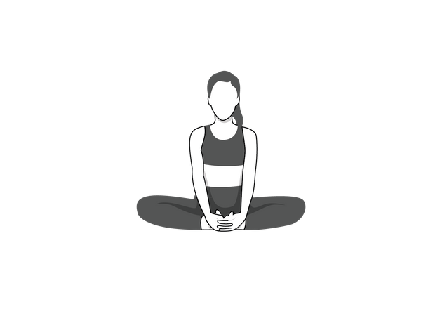 Fille faisant Baddha Konasana  Illustration