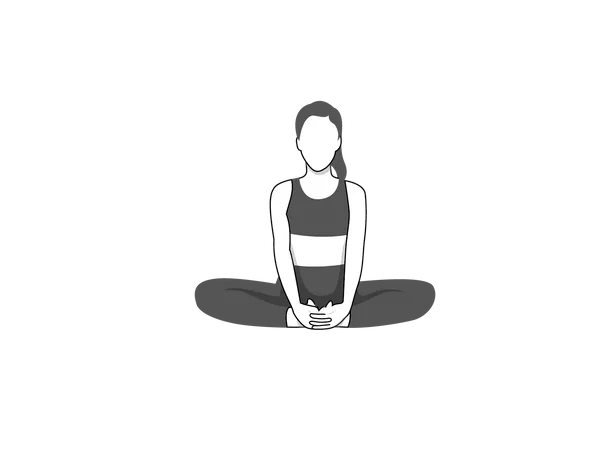 Fille faisant Baddha Konasana  Illustration