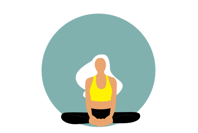 Fille faisant Baddha Konasana  Illustration