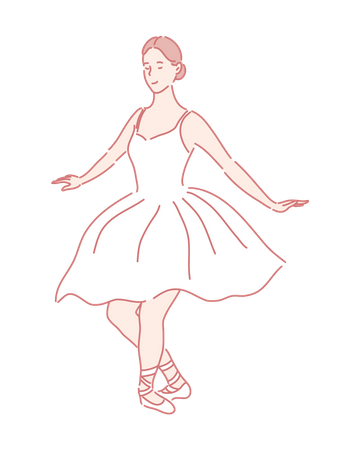 Fille faisant la danse de ballet  Illustration