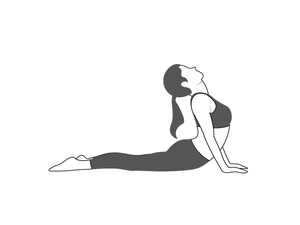 Fille faisant Bhujangasana  Illustration