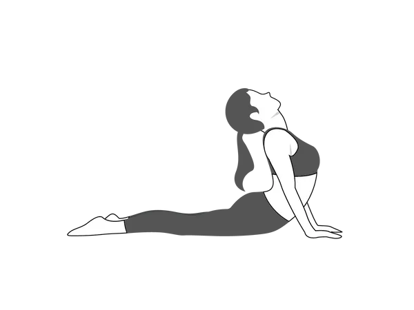 Fille faisant Bhujangasana  Illustration