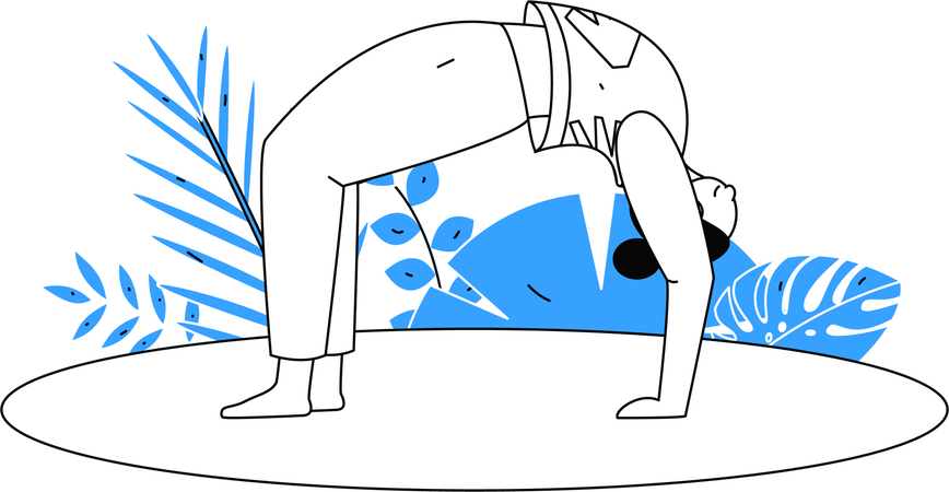 Fille faisant chakrasana  Illustration