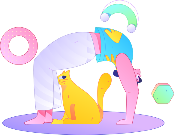 Fille faisant chakrasana  Illustration