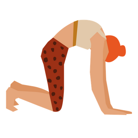 Fille faisant une pose de yoga pour chat  Illustration