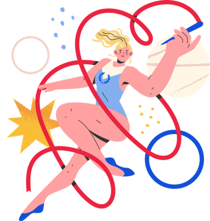 Fille faisant de la gymnastique  Illustration