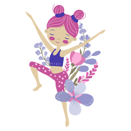 Fille faisant de la gymnastique  Illustration