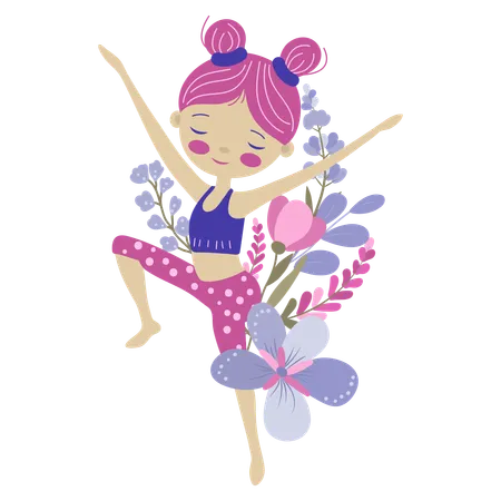 Fille faisant de la gymnastique  Illustration