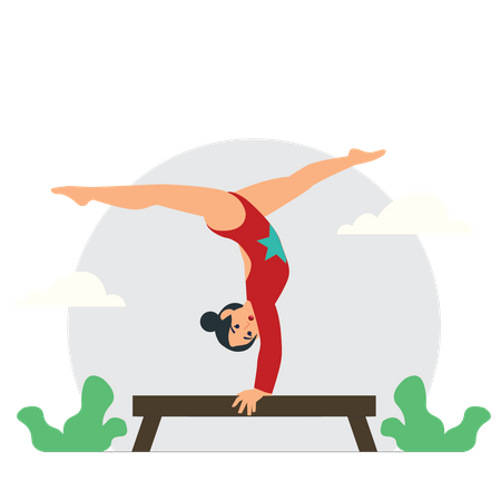 Fille faisant de la gymnastique  Illustration