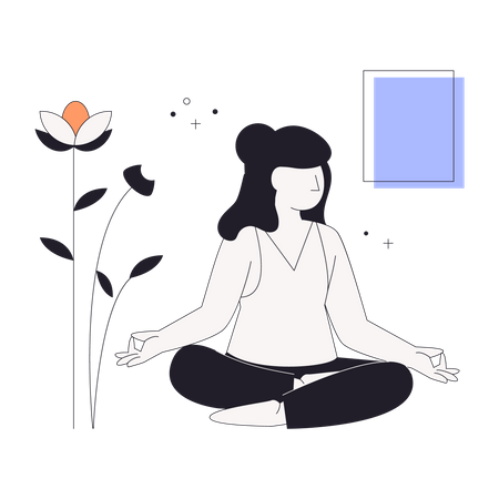 Fille faisant de la méditation  Illustration