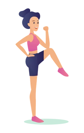 Fille faisant de l'exercice  Illustration