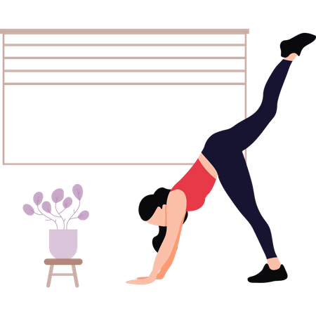 Fille faisant de l'exercice pour la forme physique  Illustration