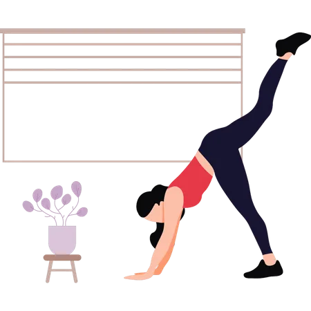 Fille faisant de l'exercice pour la forme physique  Illustration