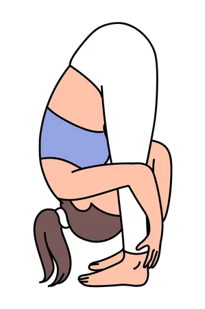 Fille faisant une pose de yoga debout vers l'avant  Illustration