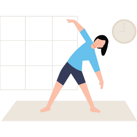 Fille faisant des exercices d'étirement  Illustration