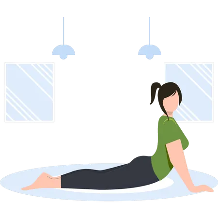 Fille faisant des exercices d'étirement  Illustration