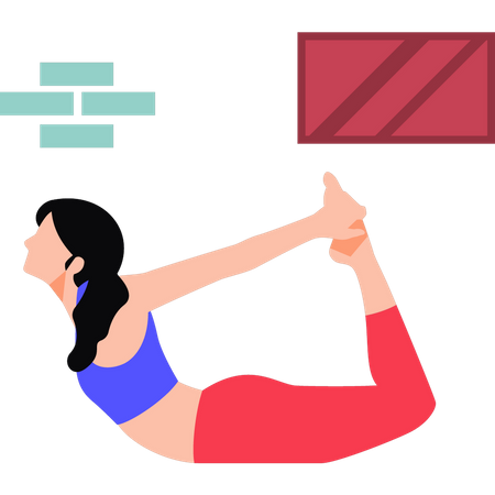 Fille faisant des exercices de yoga  Illustration