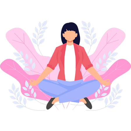 Fille faisant des exercices de yoga  Illustration