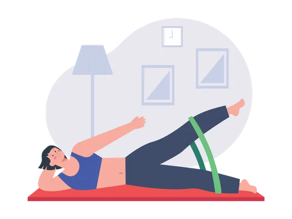 Fille faisant des exercices de Pilates  Illustration