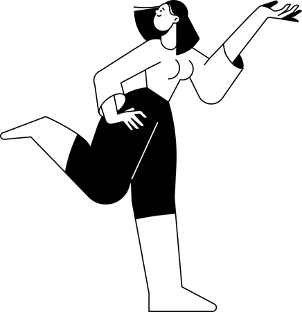 Fille faisant des pas de danse  Illustration