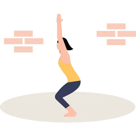 Fille faisant des positions de yoga  Illustration