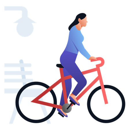 Fille faisant du vélo pour se détendre  Illustration