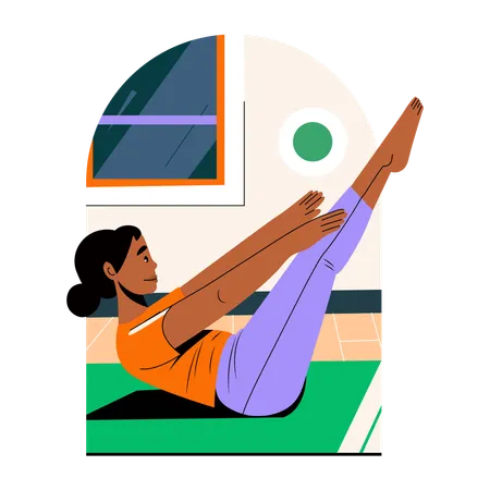 Fille faisant du Pilates  Illustration