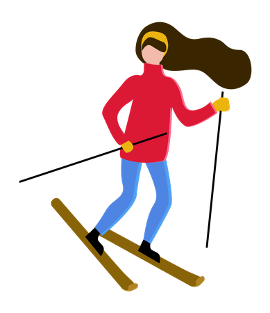 Fille faisant du ski  Illustration