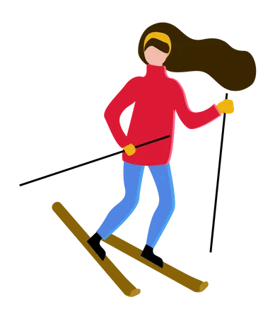 Fille faisant du ski  Illustration