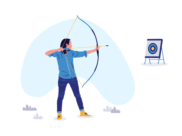 Fille faisant du tir à l'arc  Illustration