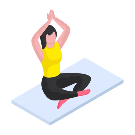 Fille faisant du yoga  Illustration