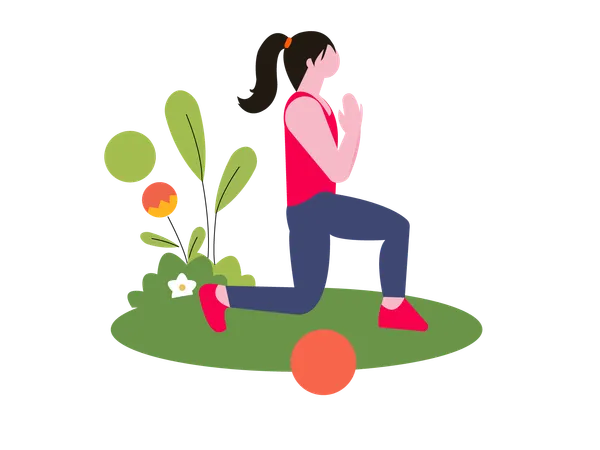 Fille faisant du yoga  Illustration