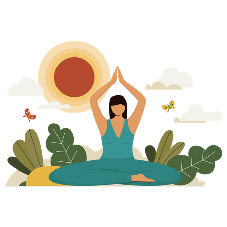 Fille faisant du yoga  Illustration